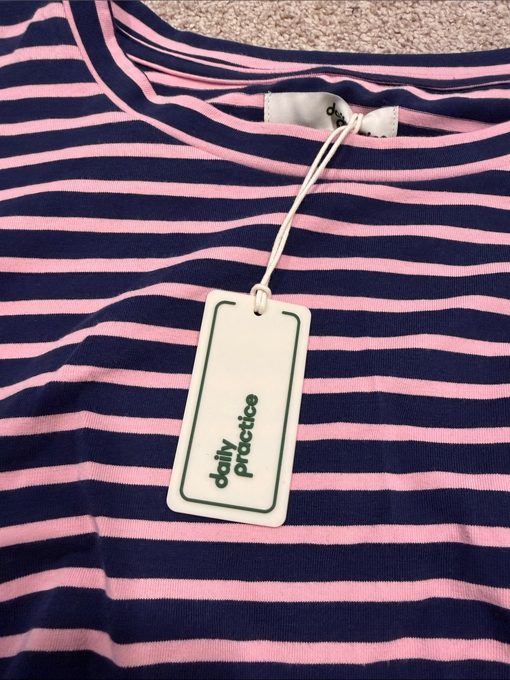 Women’s Anthropologie Daily Practice Striped Long Sleeve Mini Dress Blue Striped - Picture 4 of 6
